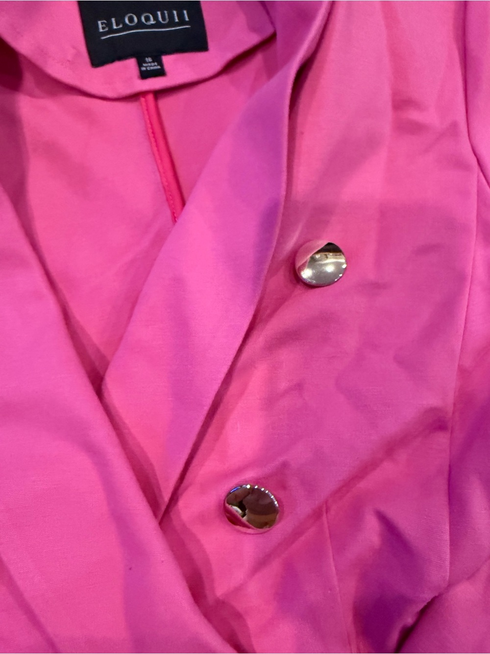 Eloquii Hot Pink Double Breasted Blazer Size 16 - Picture 4 of 5